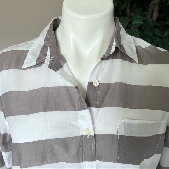 Banana Republic Soft Wash Striped Boyfriend Button Down Shirt - Picture 2 of 8